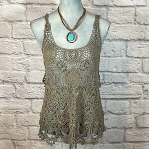 Flawless crochet knit lace top/ festival top